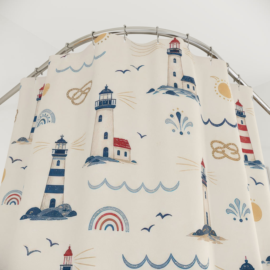 Lighthouse Coastal Nautical Shower Curtain