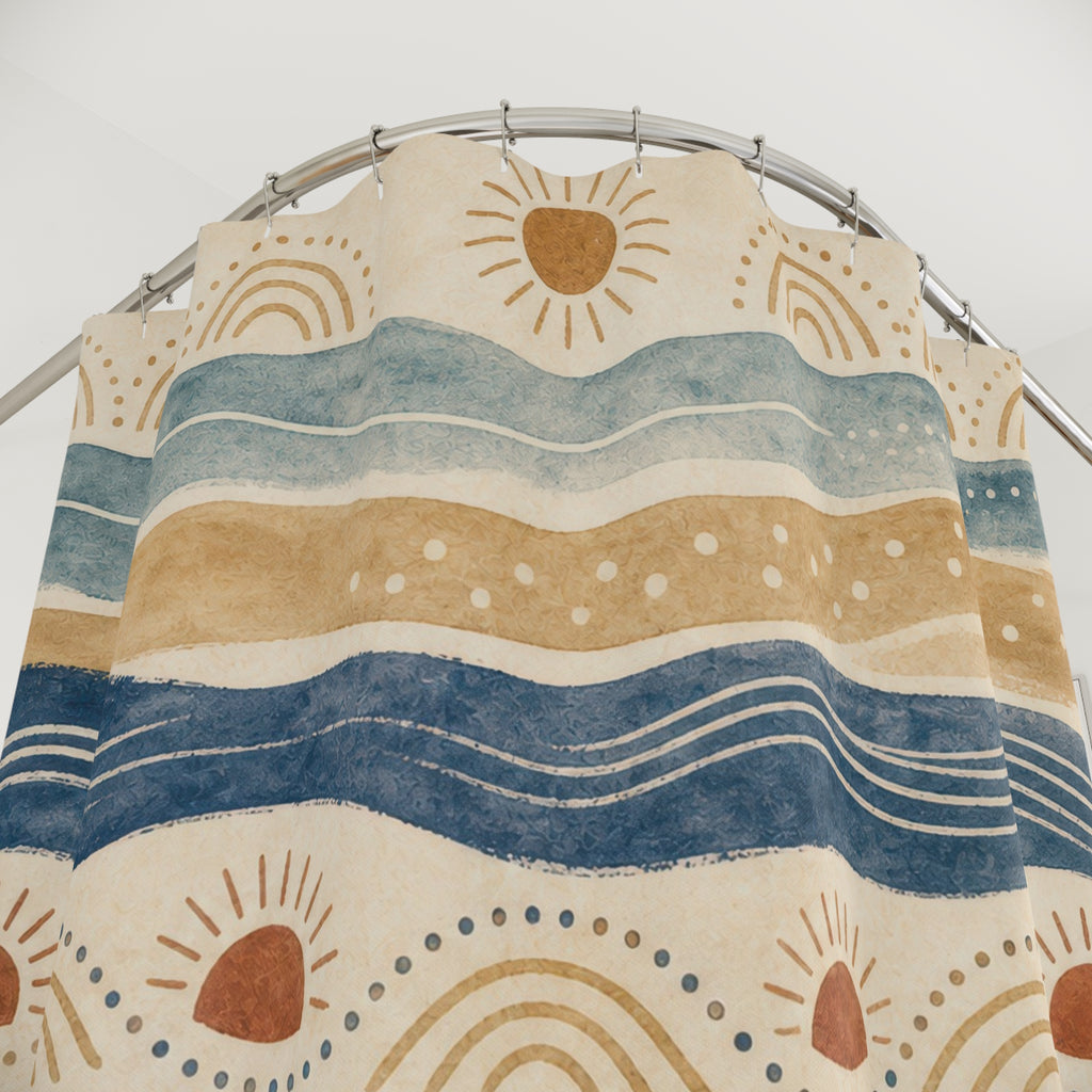 Boho Striped Sun Shower Curtain