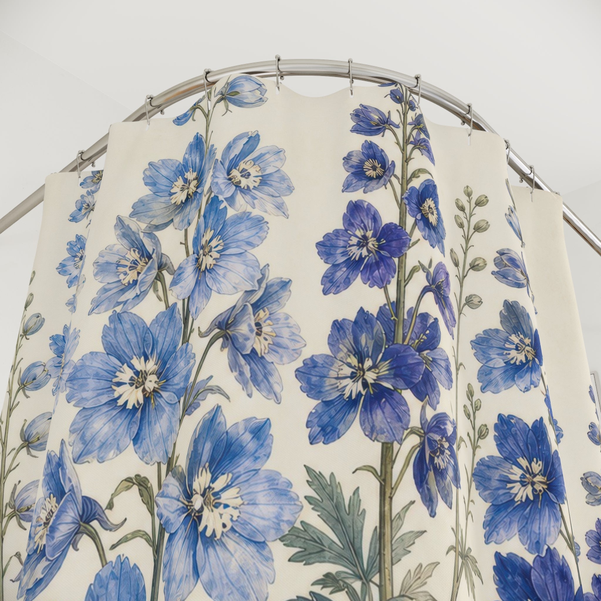 Tall Botanical Wildflower Floral Spike Shower Curtain