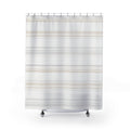 Horizontal Beige Gray Stripe Band Shower Curtain