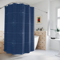 Navy Blueprint Grid Shower Curtain