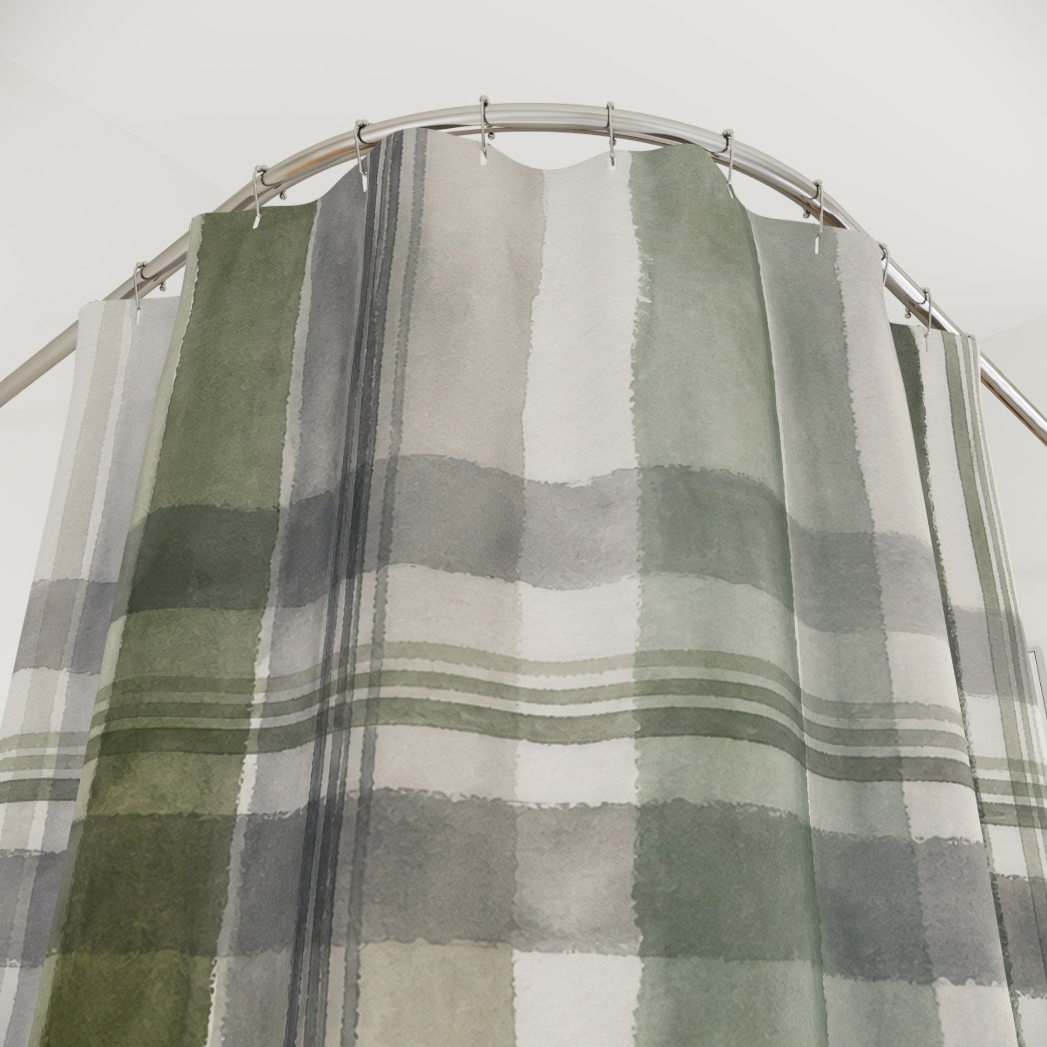 Sage Gray Farmhouse Shower Curtain