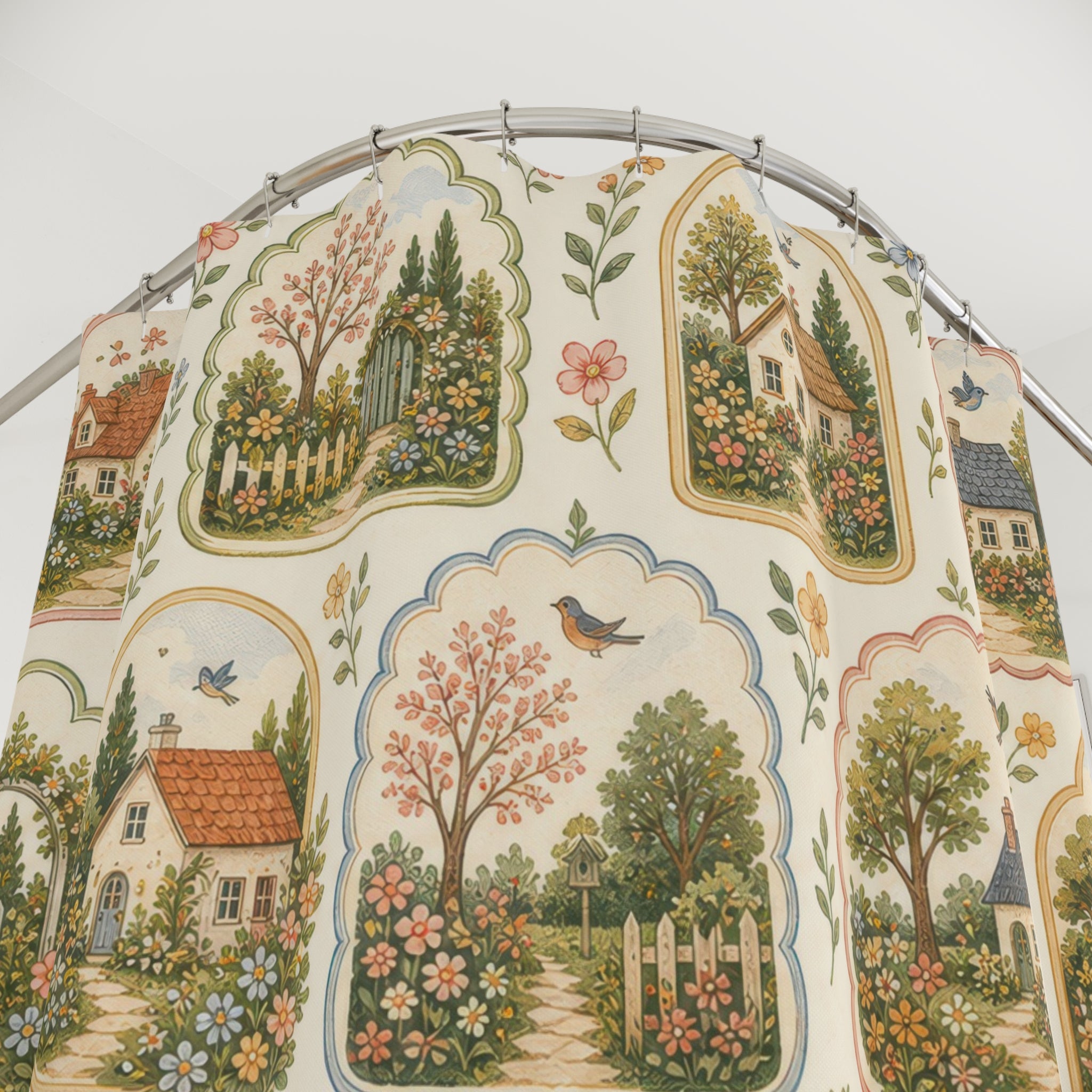 Storybook Cottage Cottagecore Shower Curtain