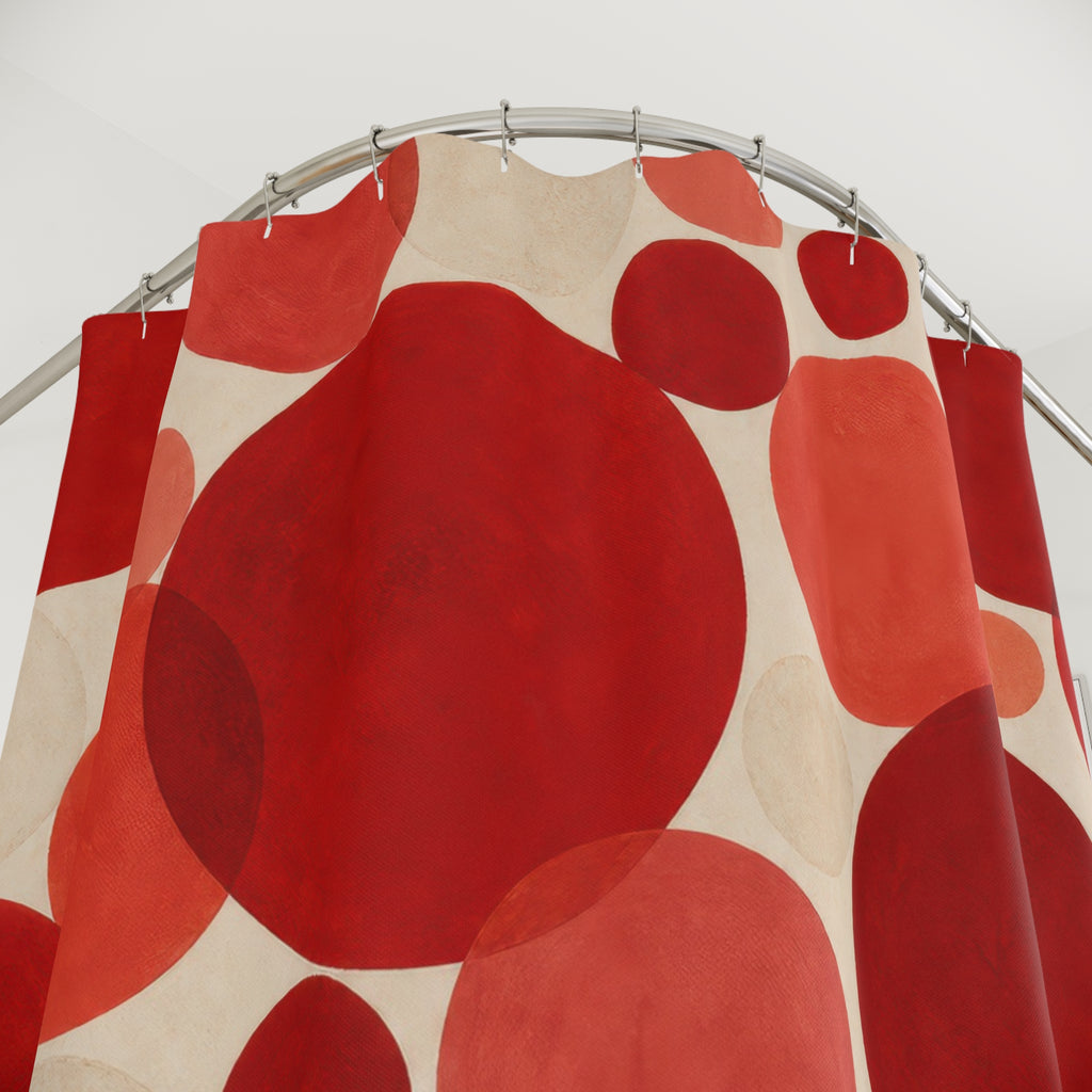 Polka Dot Red and White Shower Curtain