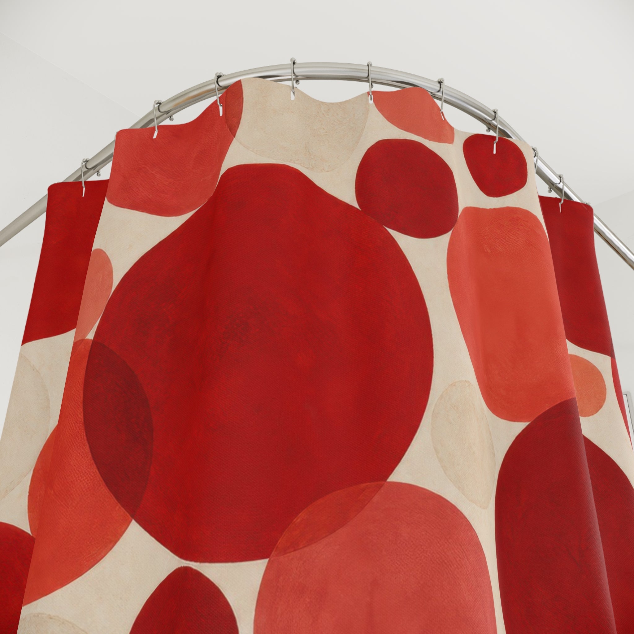 Polka Dot Red and White Shower Curtain