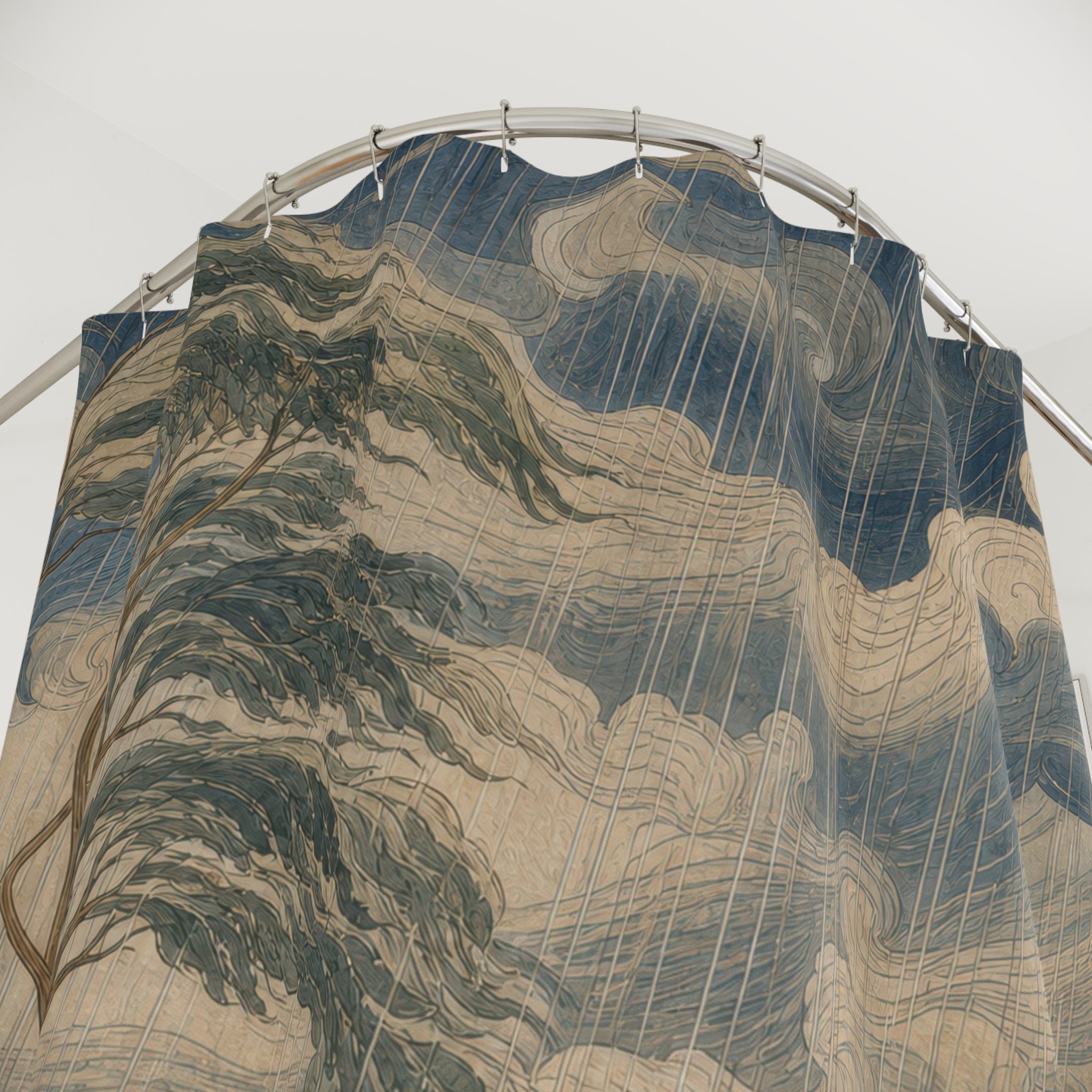 Wind Bent Landscape Print Shower Curtain