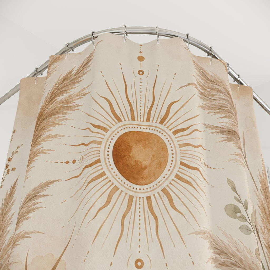 Neutral Boho Pampas Shower Curtain