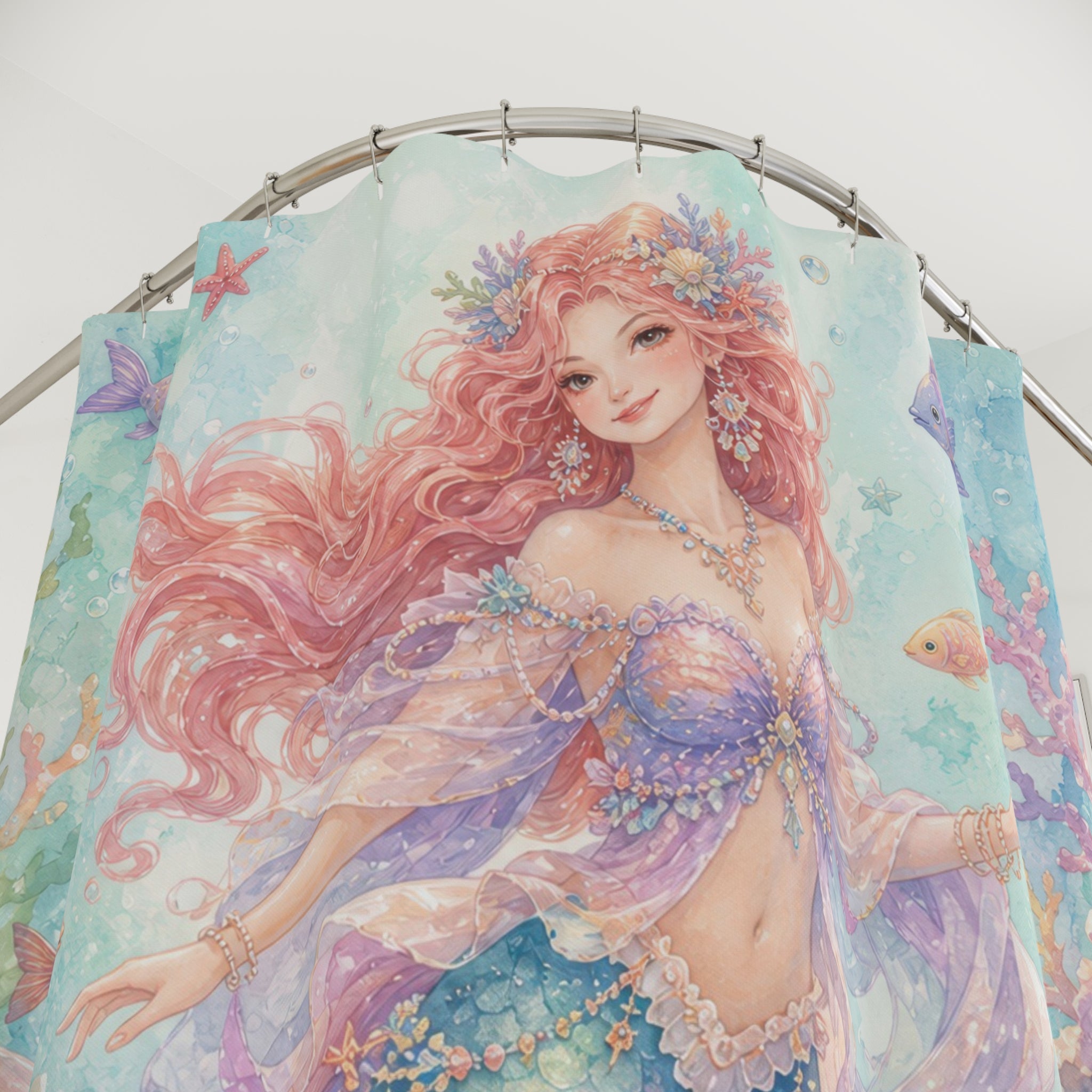 Pastel Coral Reef Shower Curtain