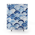 Blue Wave Shower Curtain, Blue White Coastal Bathroom Decor, Wave Pattern Bath Curtain, Guest Bath Decor, Small Bathroom Decor, Home Decor
