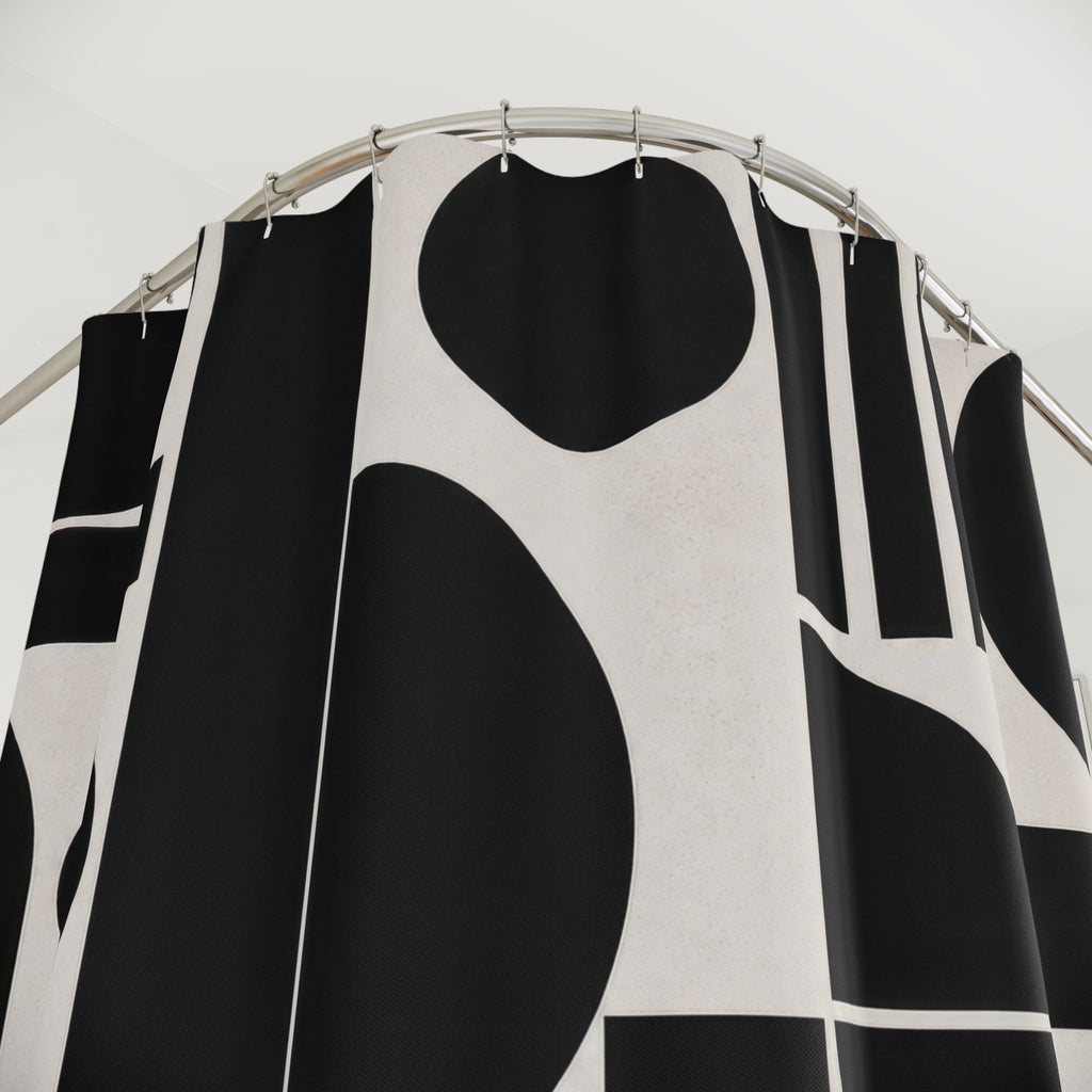 Mid Century Geometric Circle Shower Curtain