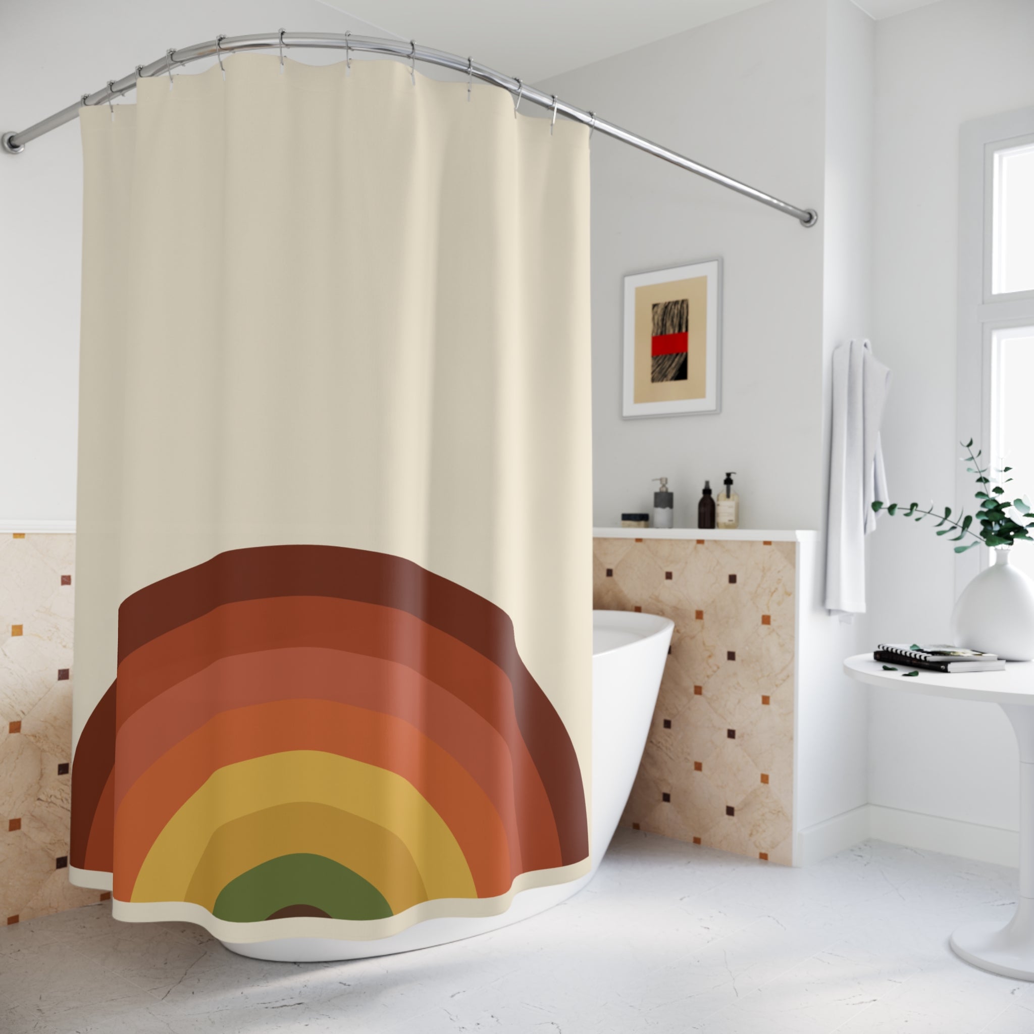 70s Rainbow Arch Shower Curtain