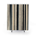 Beige Ivory Brush Stripe Shower Curtain