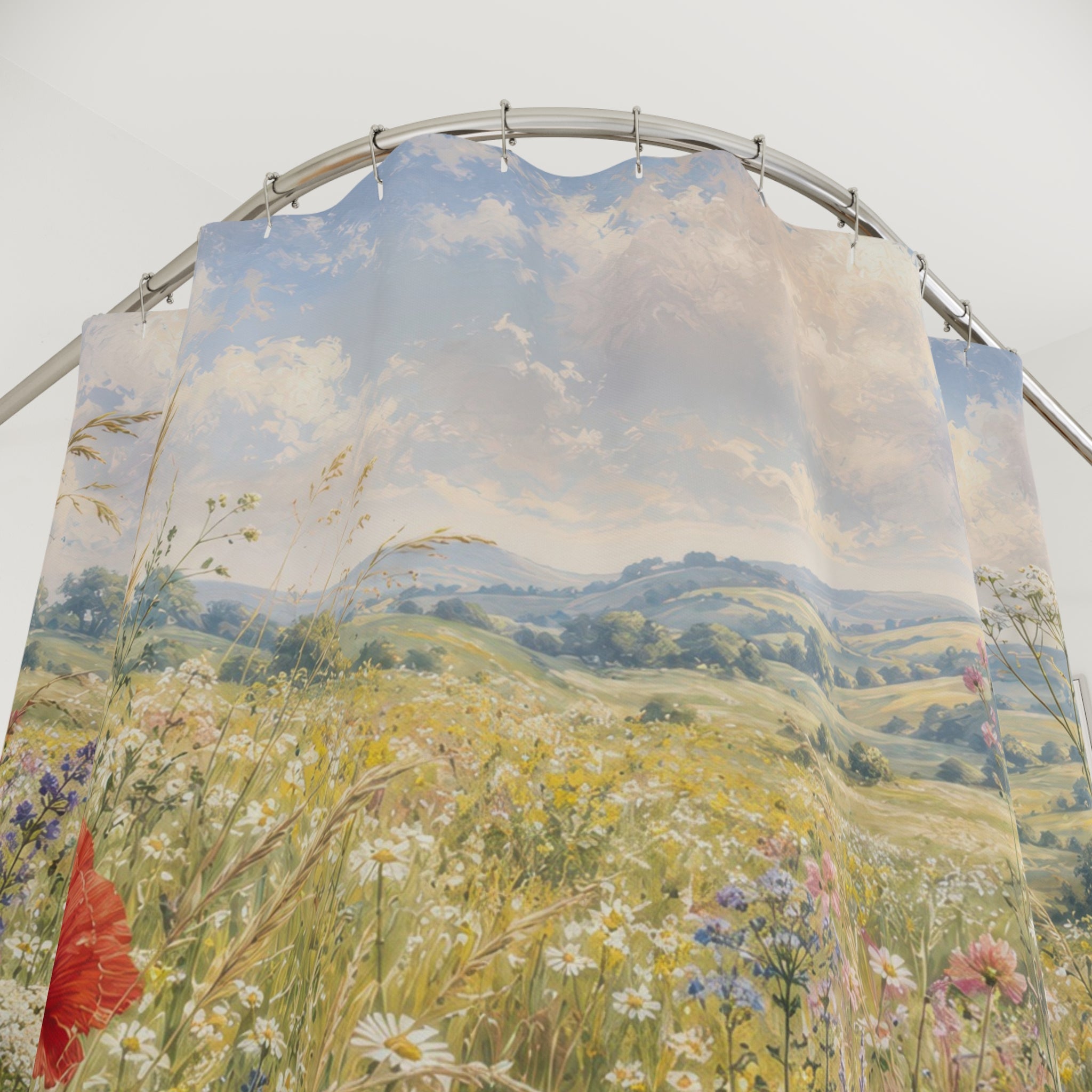 Meadow Shower Curtain: Wildflower Landscape