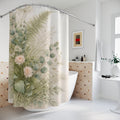 Botanical Rose Shower Curtain – Sage and Ivory