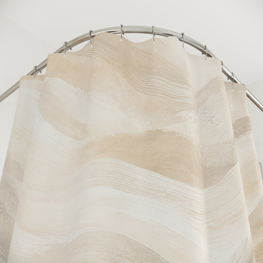 Ivory Cream Wave Shower Curtain