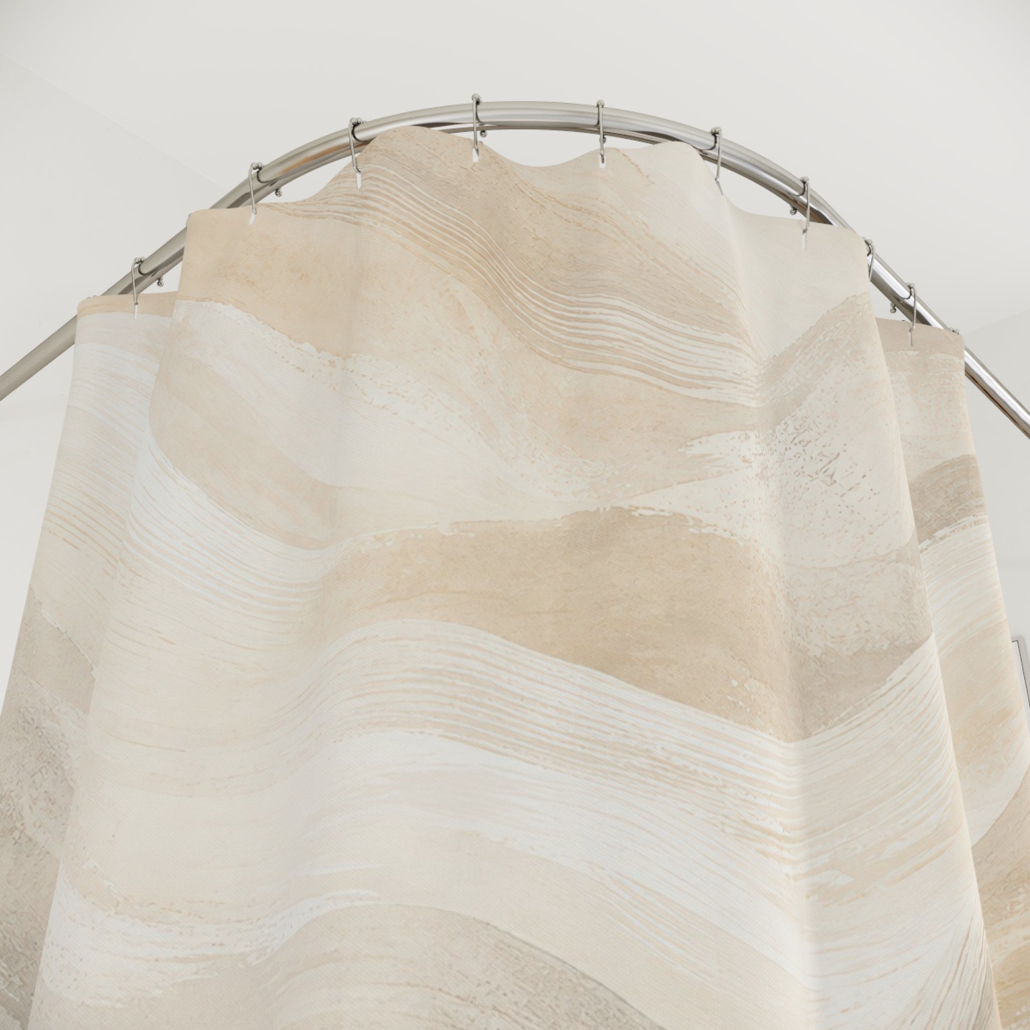 Ivory Cream Wave Shower Curtain