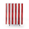 Red and White Striped Shower Curtain: Ribbon Stripe
