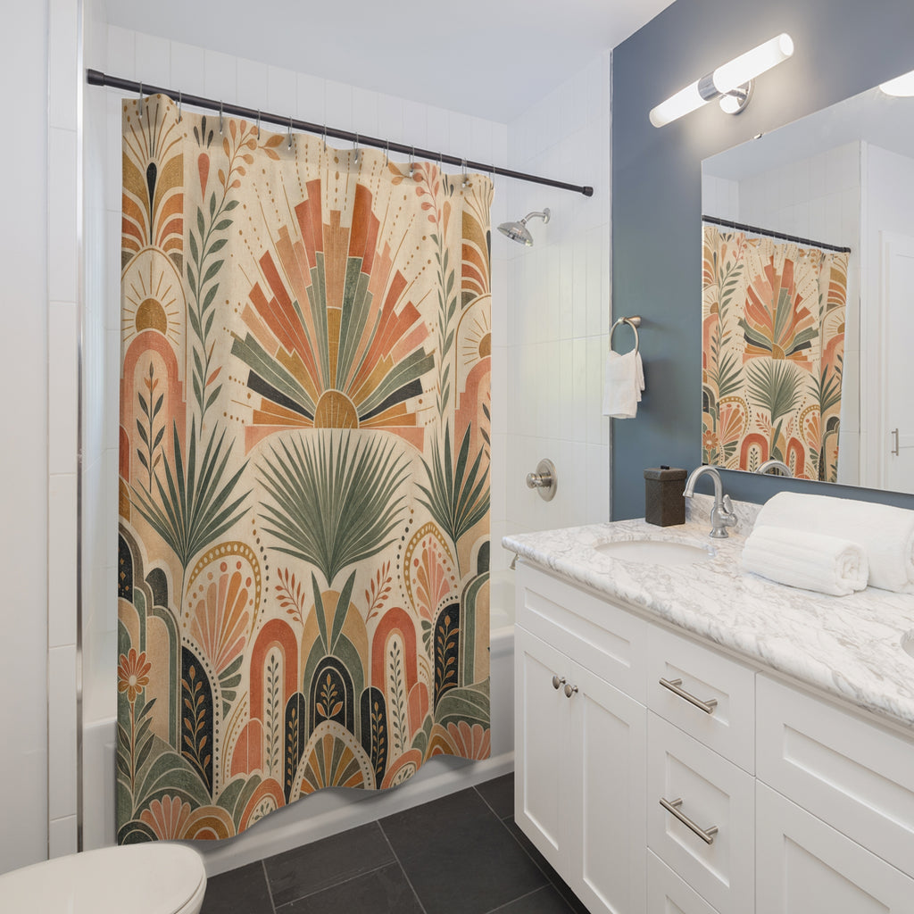 Art Deco Fanburst Shower Curtain