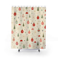 Retro Ornament Christmas Vintage Beige Cream Gold Shower Curtain