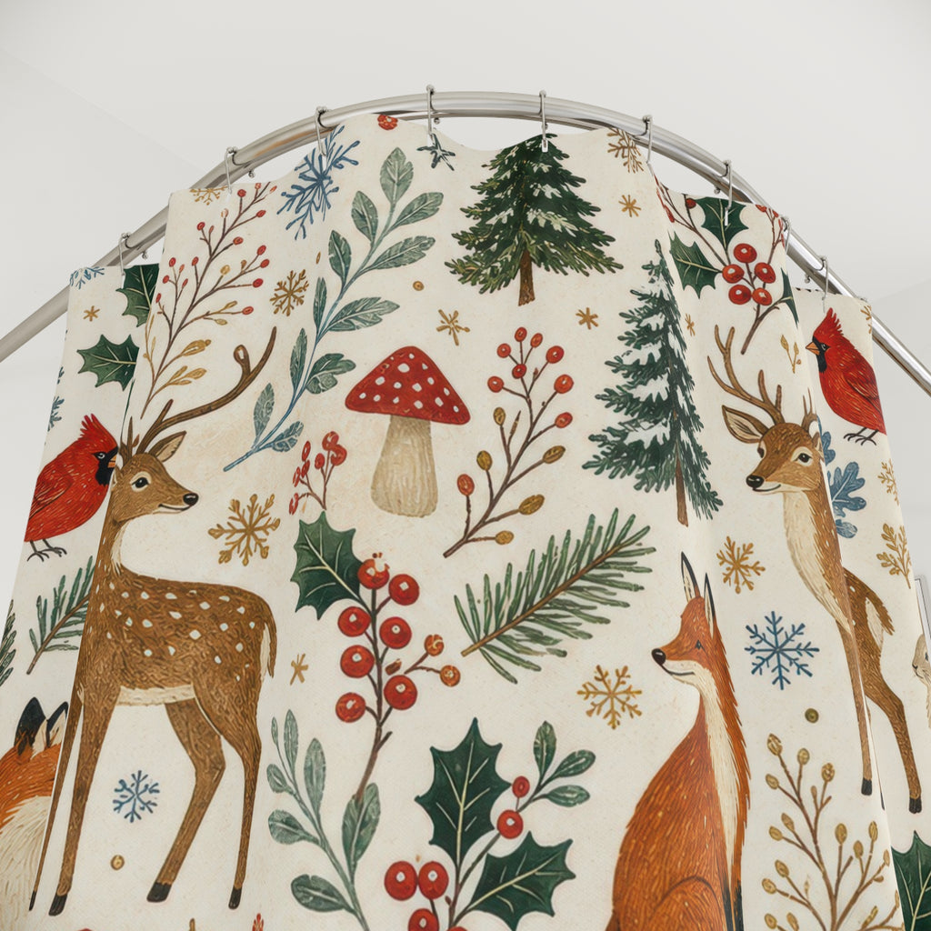 Woodland Animal Tree Shower Curtain