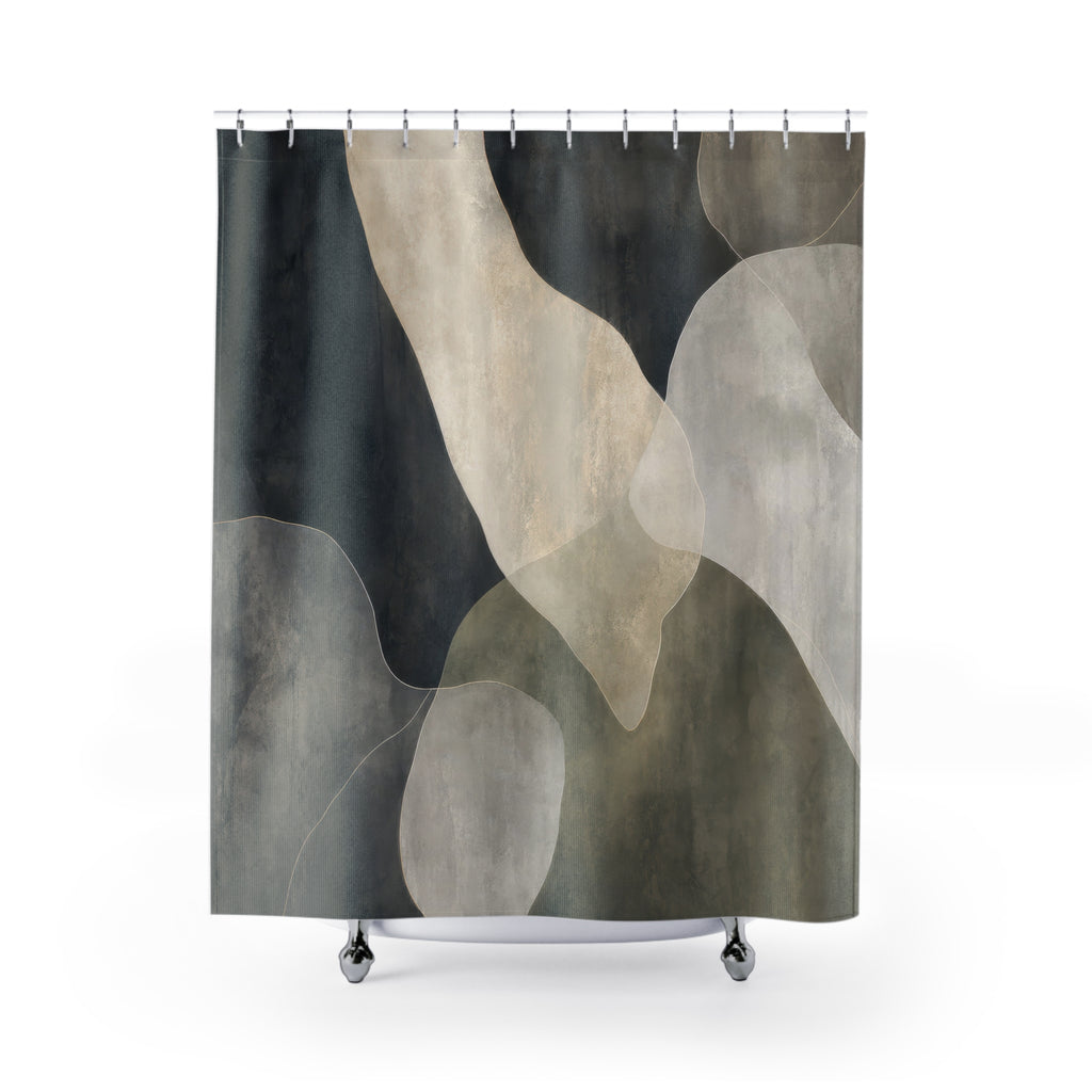 Black and Green Shower Curtain
