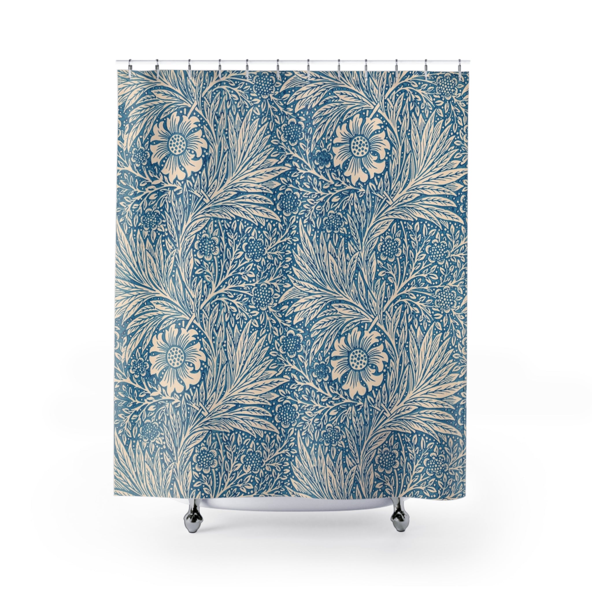 William Morris Marigold Shower Curtain – Blue