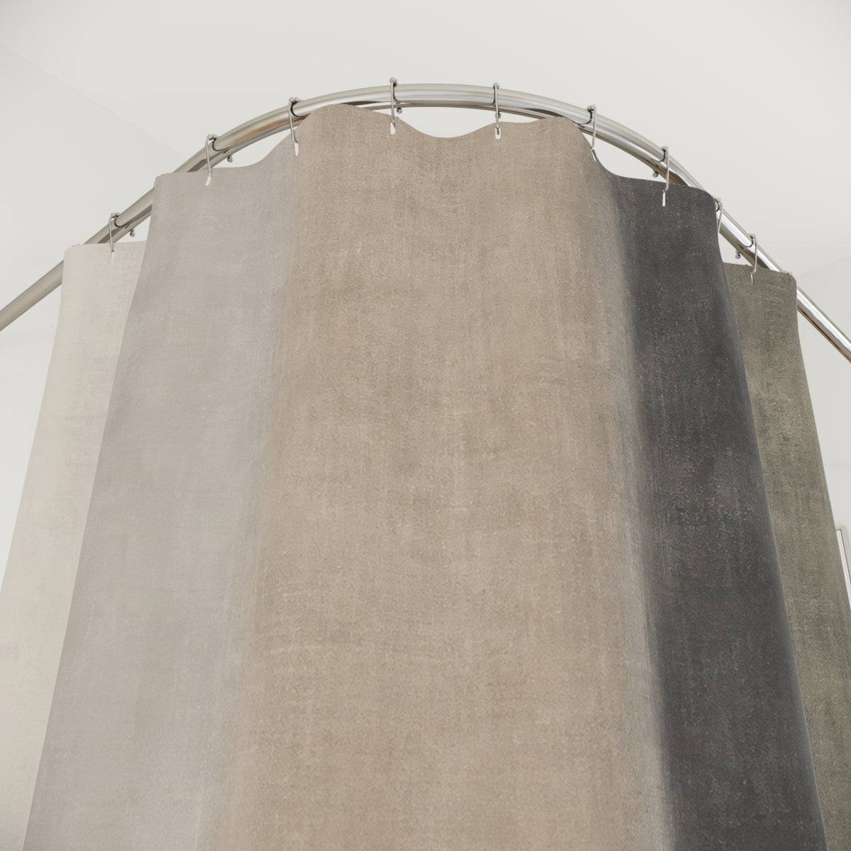 Gray Black Beige Watercolor Gradient Shower Curtain