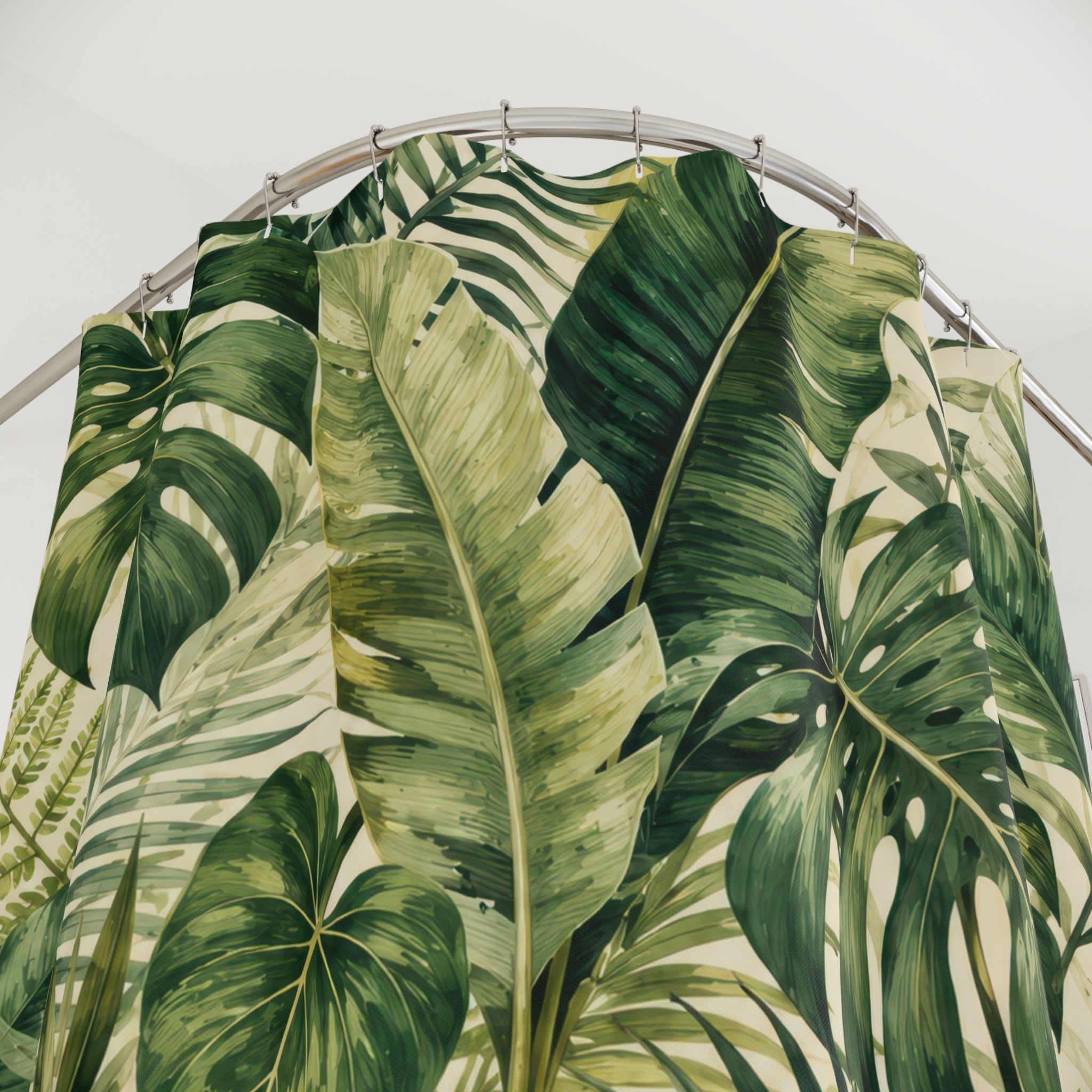 Tropical Leaf Shower Curtain: Green Botanical