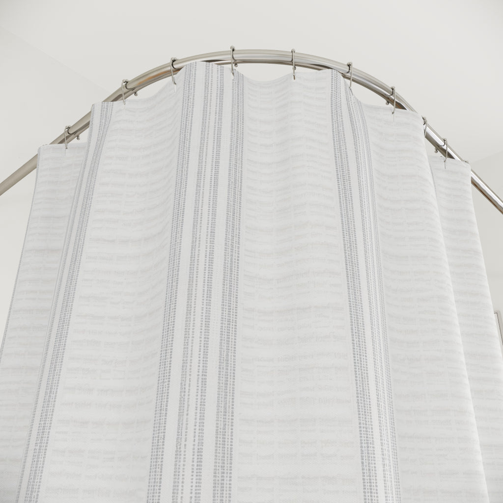 Pale Gray Beige Panel Stripe Shower Curtain