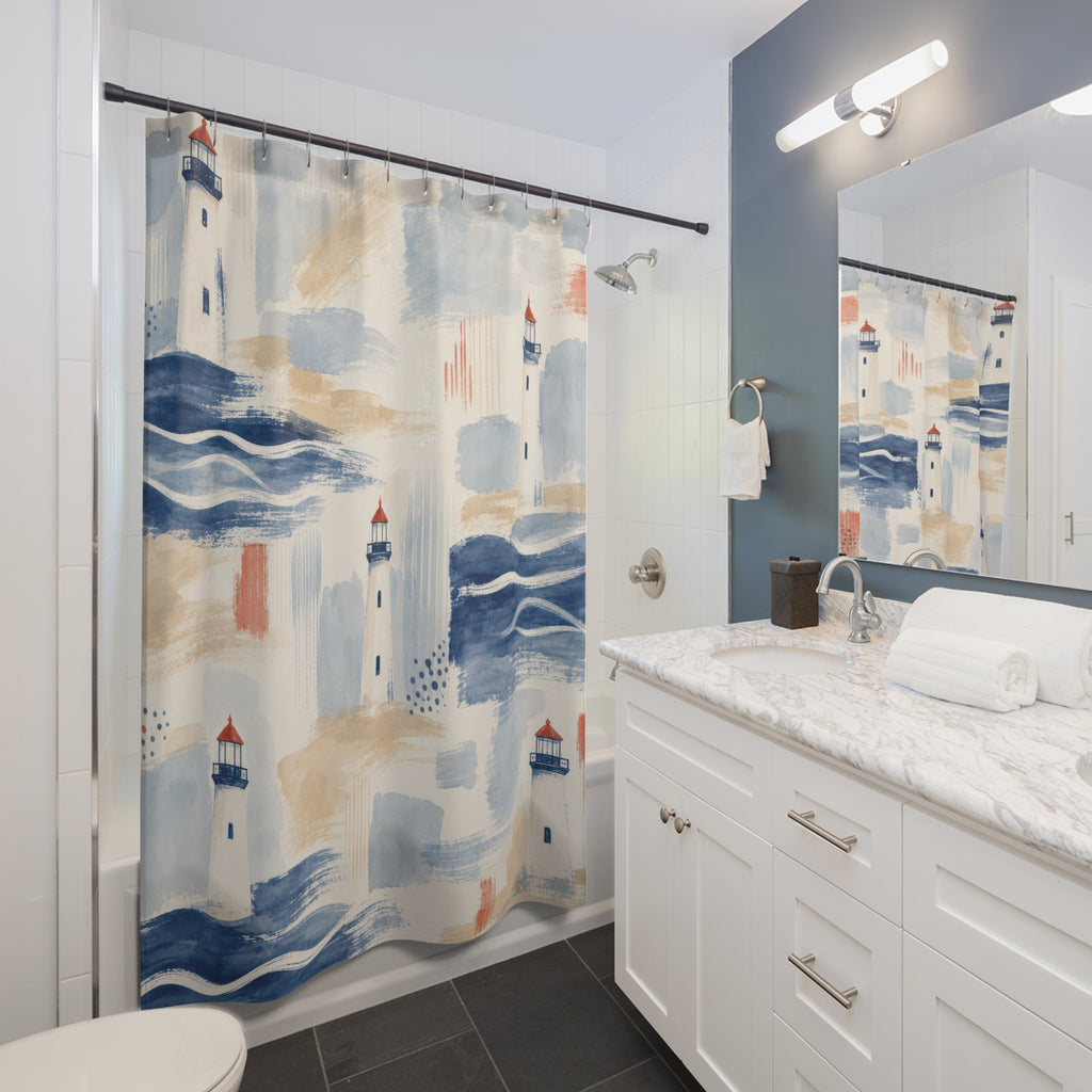 Lighthouse Coastal Shower Curtain: Lighthouse Shower Curtain