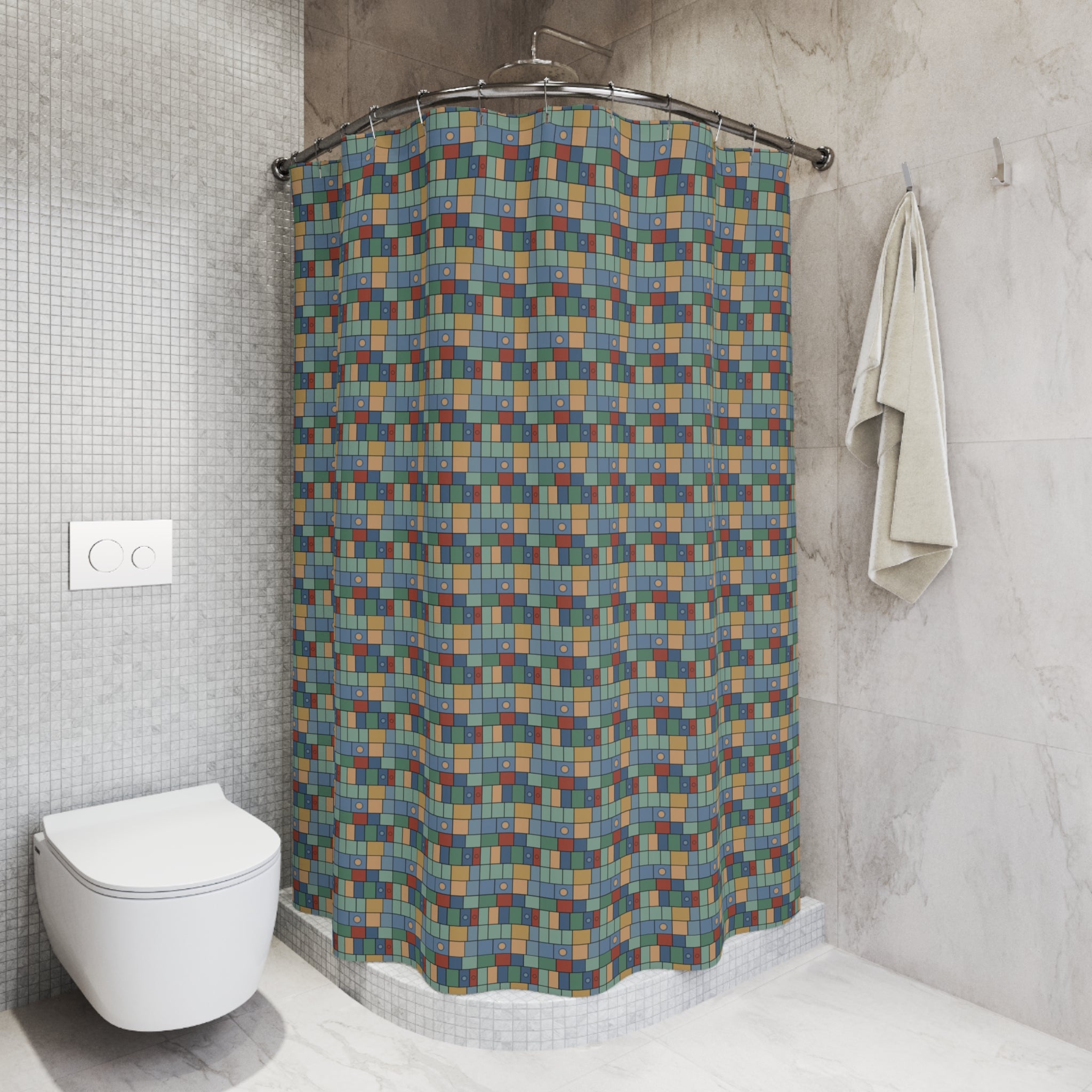Tiffany Stained Glass Shower Curtain – Multicolor Mosaic