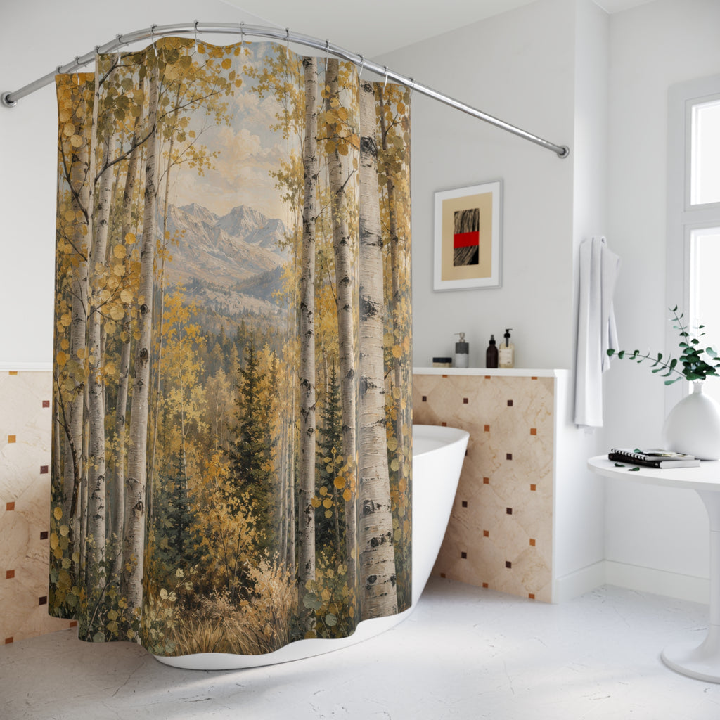 Aspen Shower Curtain: Birch Mountain Forest