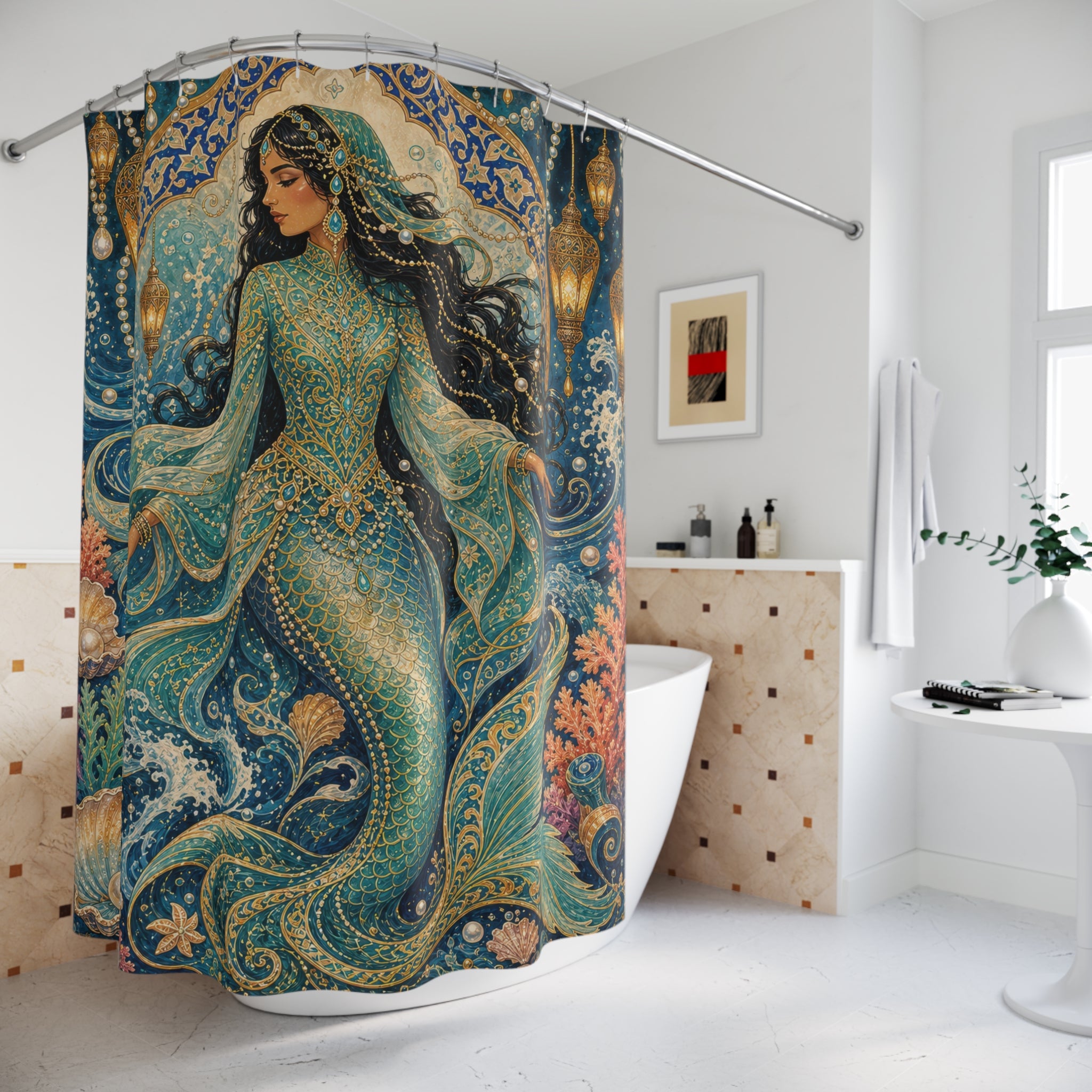 Lantern Ocean Fantasy Shower Curtain