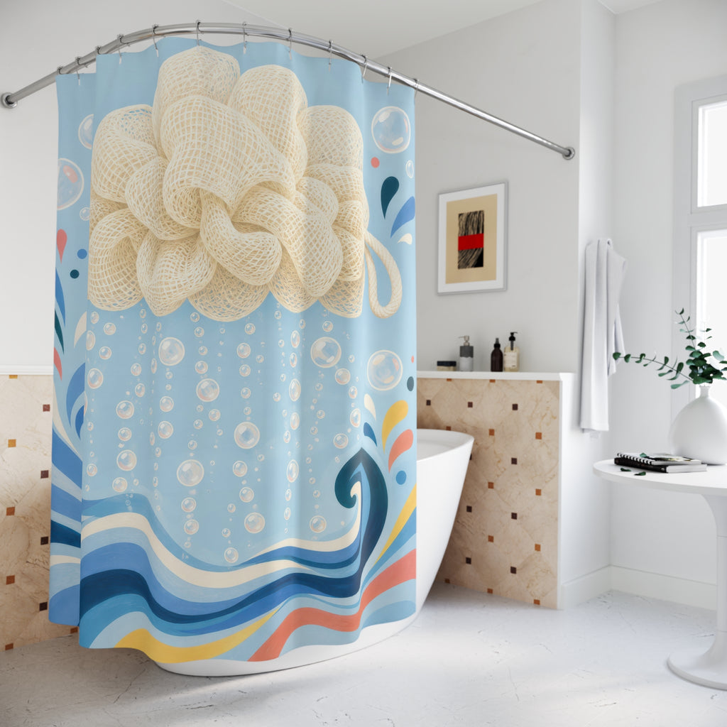 Giant Loofah Wave Shower Curtain