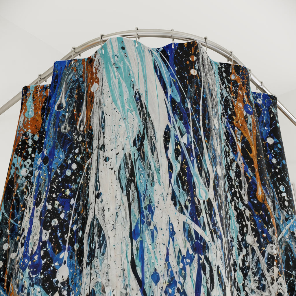 Action Painting Waterfall Print Shower Curtain
