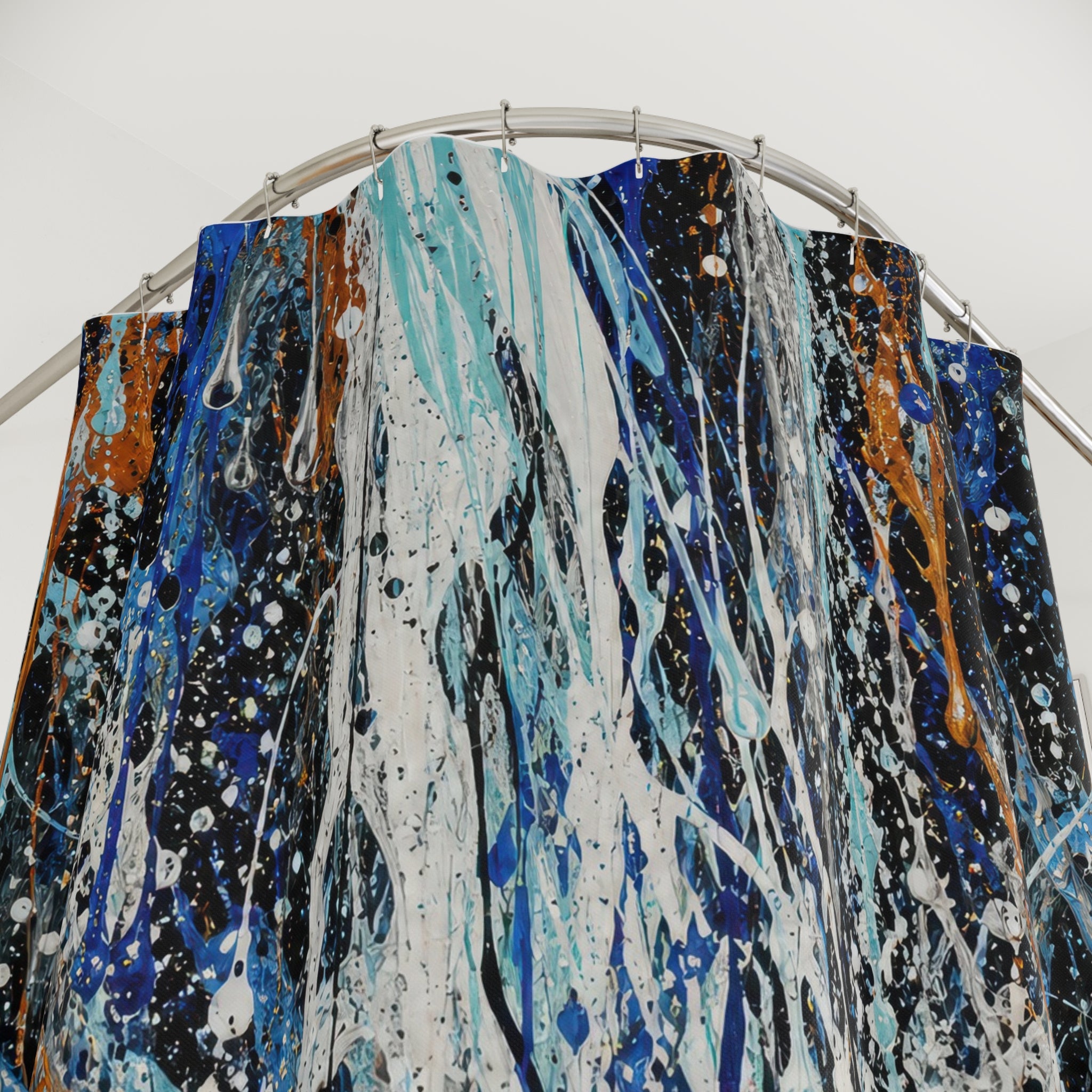 Action Painting Waterfall Print Shower Curtain