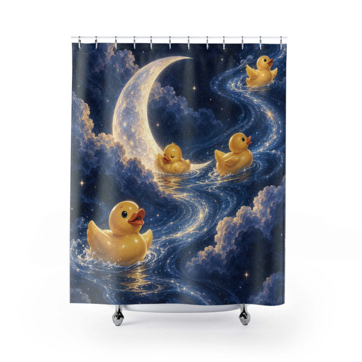 Rubber Duck Shower Curtain – Midnight Moon