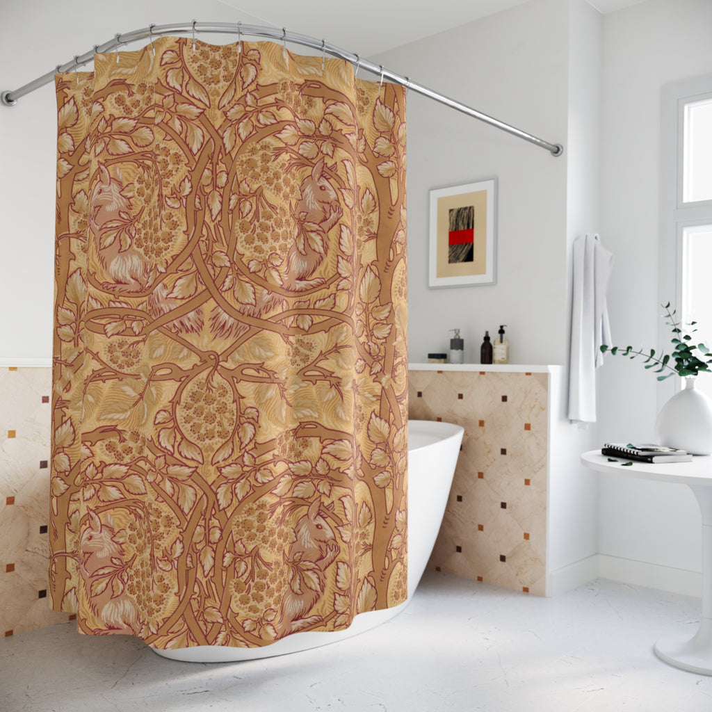 Bramble & Squirrel Shower Curtain – 1882 Ochre Brown