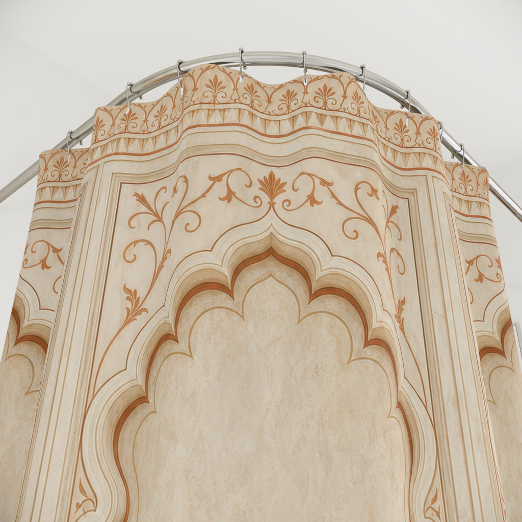 Neutral Moroccan Shower Curtain