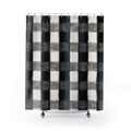 Black White Plaid Shower Curtain