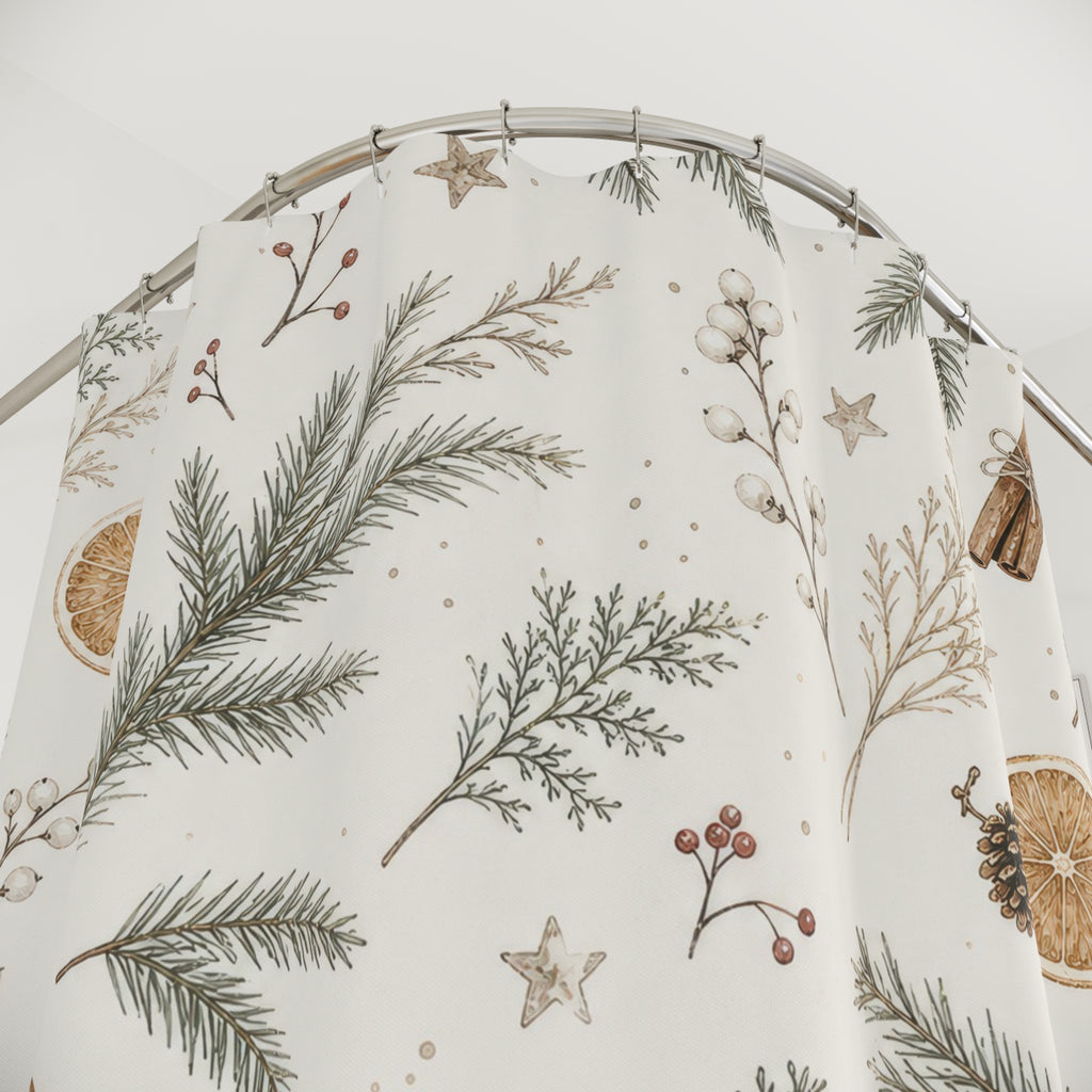 Pine Orange Cinnamon Shower Curtain