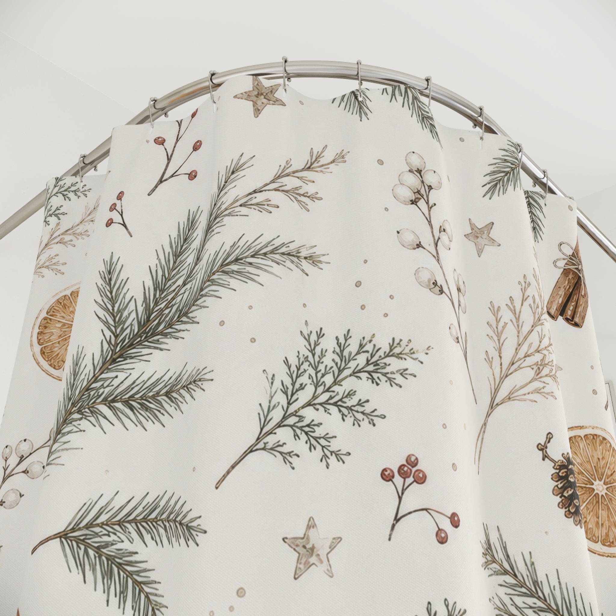Pine Orange Cinnamon Shower Curtain