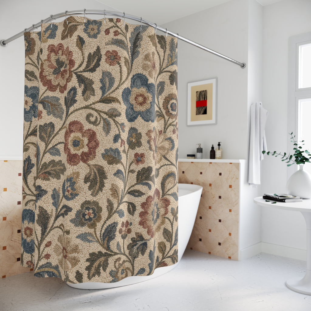 Rustic Tapestry Vintage Floral Shower Curtain