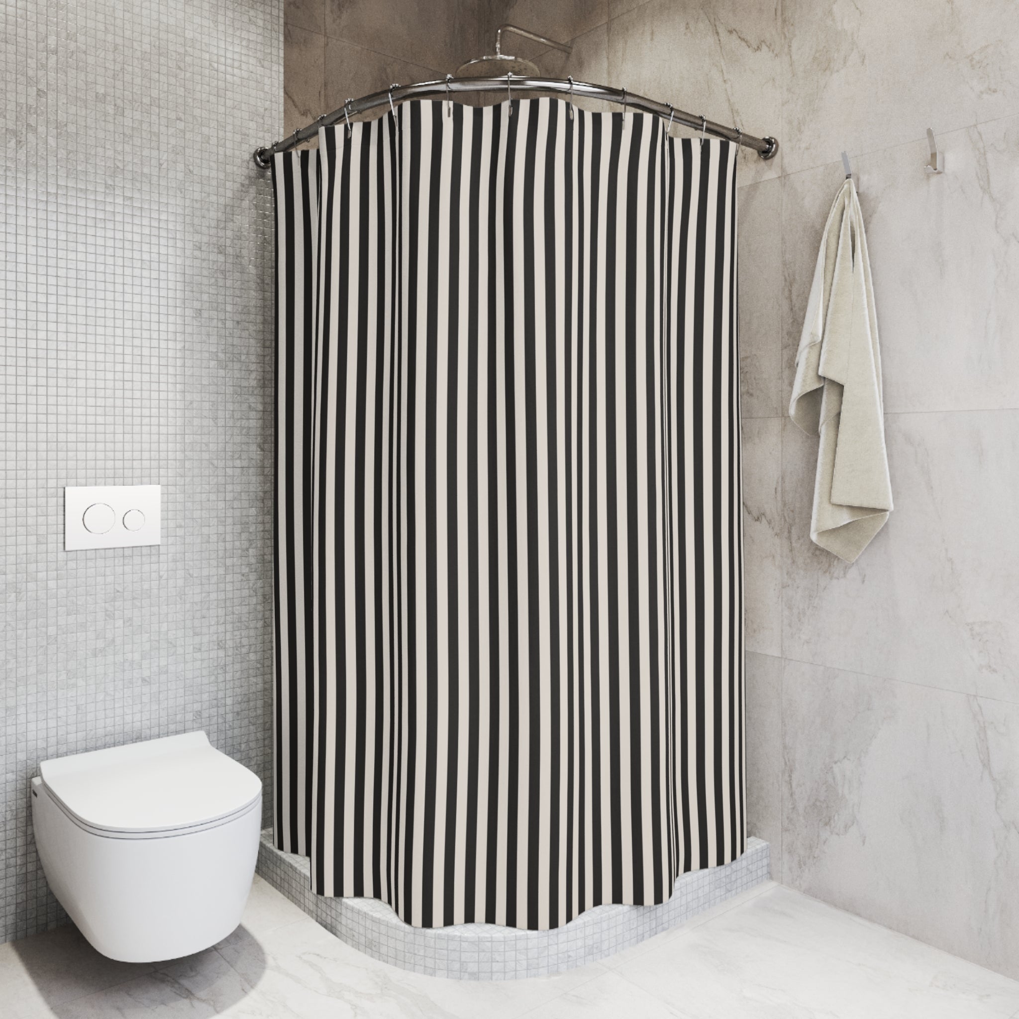 Charcoal Cabana Stripe Shower Curtain