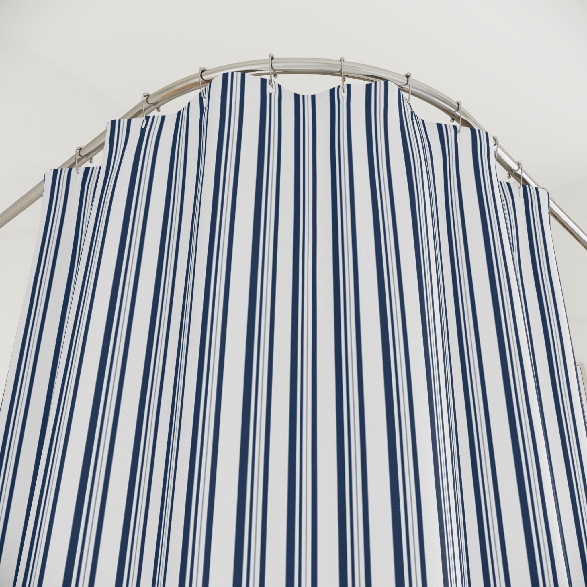 Navy Varied Stripe Shower Curtain