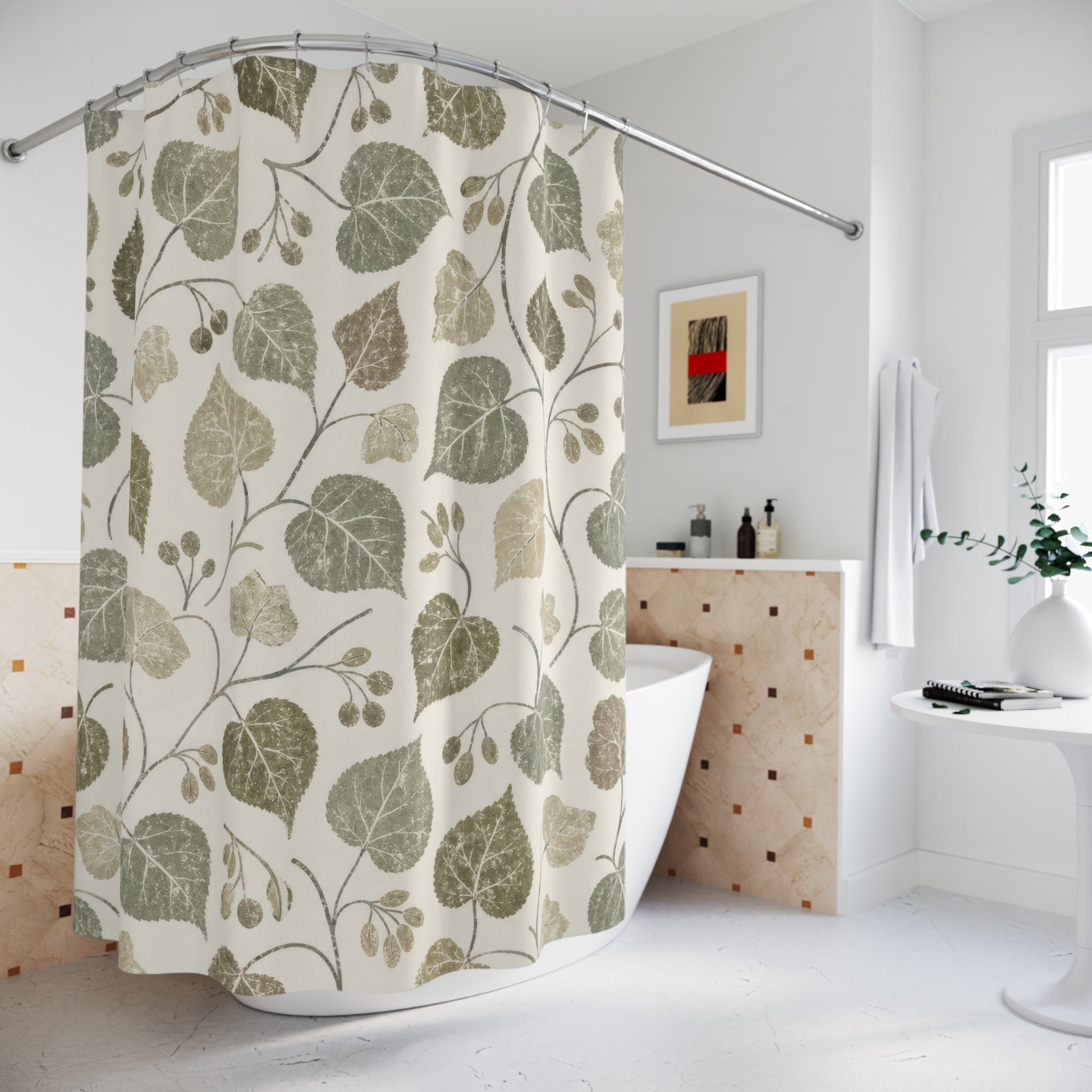 Soft Leaf Vine Shower Curtain