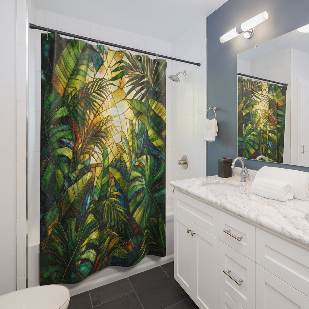 Emerald Canopy Light Shower Curtain