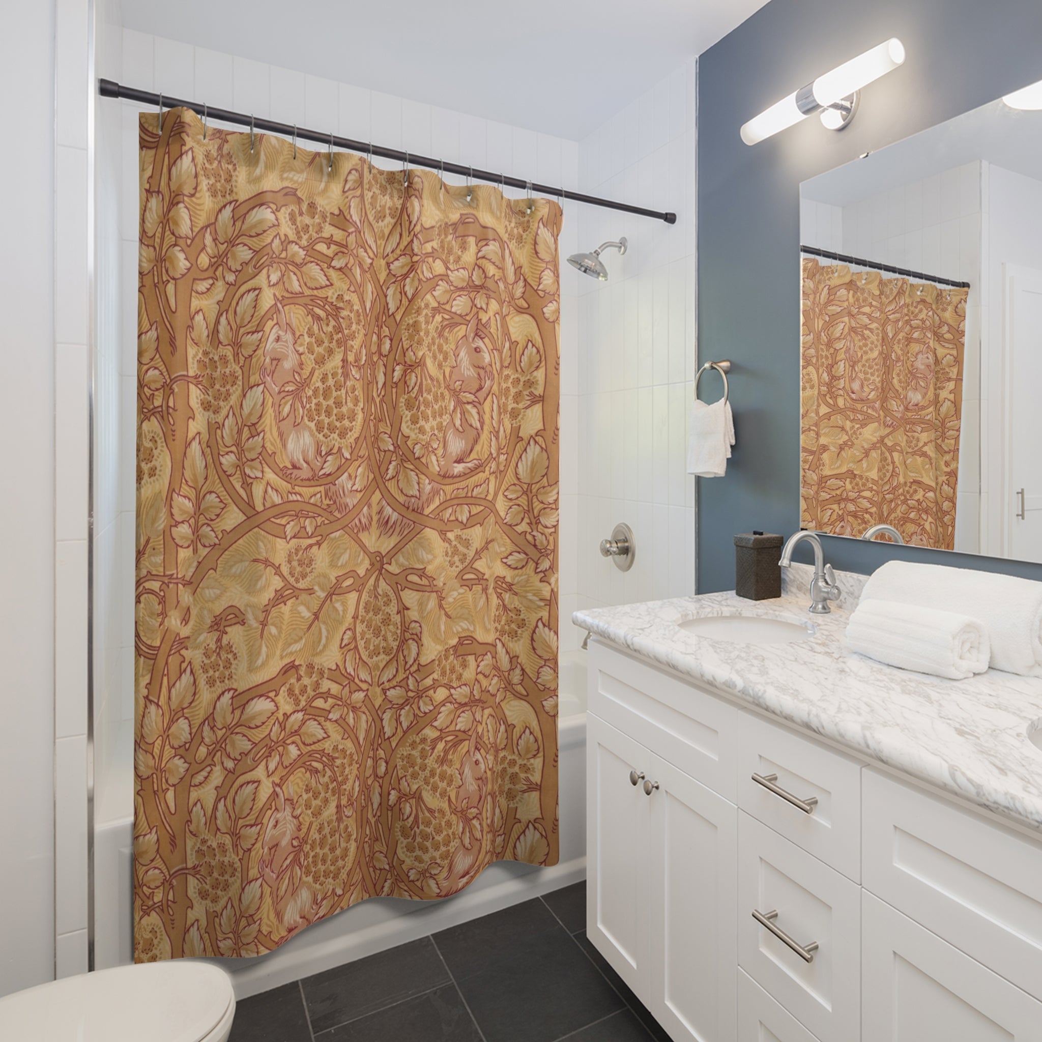 Bramble & Squirrel Shower Curtain – 1882 Ochre Brown