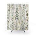 Sage Leaf Stem Shower Curtain