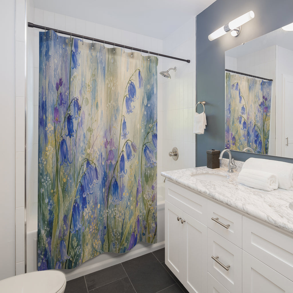 Bluebell Rain Symphony Shower Curtain